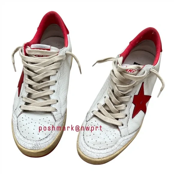 Golden Goose 🍓 Ball Star Ballstar Strawberry Red White Sneakers Shoes 37 7 - Picture 4 of 15